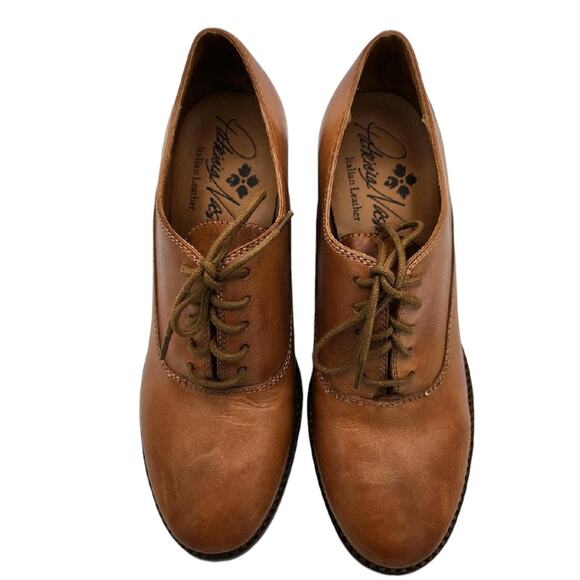 Patricia Nash Anna Block Heel Oxfords Tan Brown Leather Women's Size 6 - Picture 9 of 13